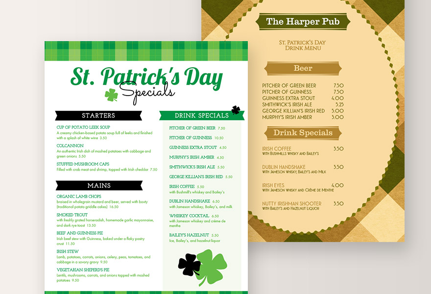 White St Patrick's Day flyer Template