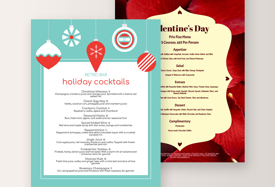 Winter Menu Templates And Designs MustHaveMenus