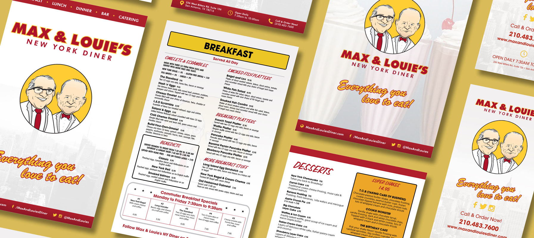 Graphic Design for diner menus