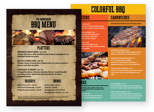 Design BBQ Menus