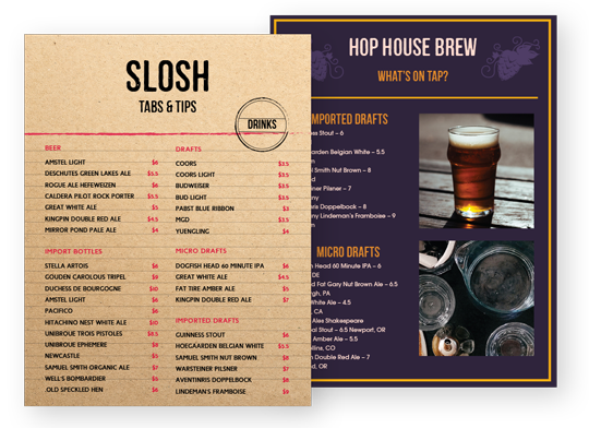 Design Beer Menus