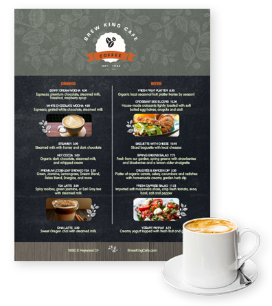 Design Cafe Menus