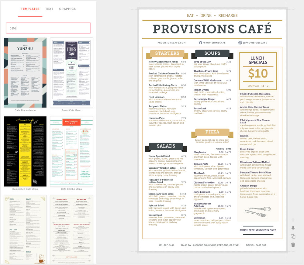 Design Cafe Menus Online - MustHaveMenus Within French Cafe Menu Template