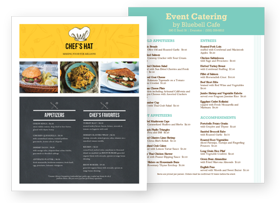 Design Catering Menus