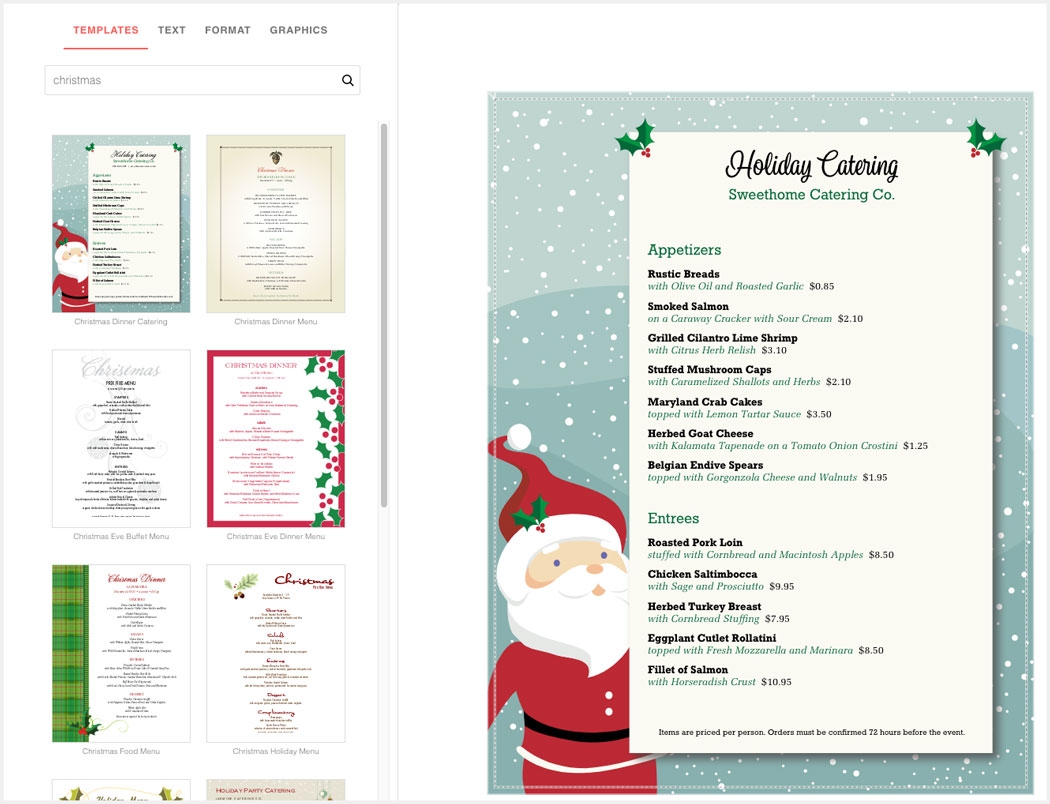 Design Christmas Menus Design Christmas Menus