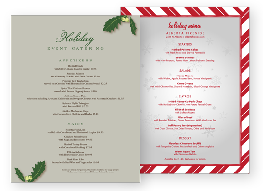 Design Christmas Menus