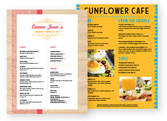 Design Breakfast Menus