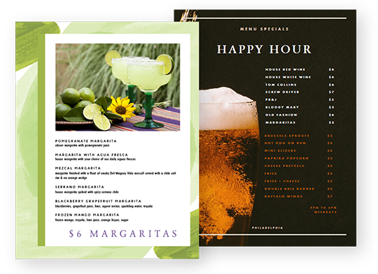 Design Happy Hour Menus