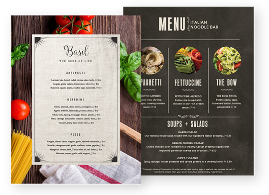 Design Italian Menus