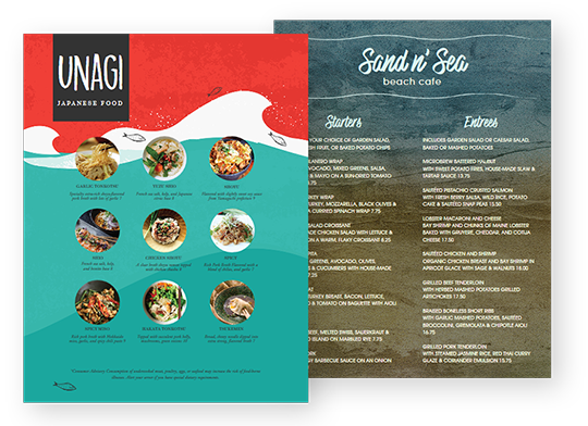 Design Seafood Menus