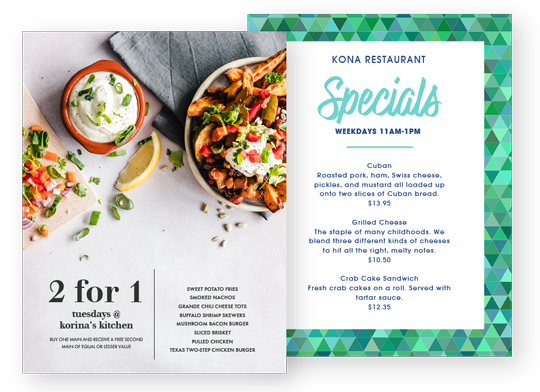 Design Daily Specials Menus