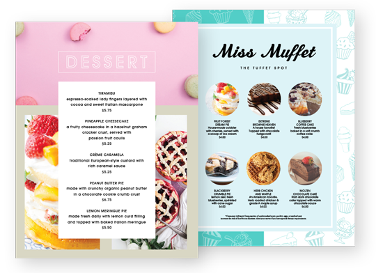 Design Dessert Menus