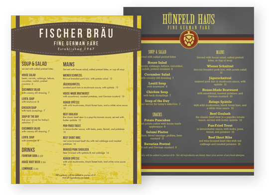 Design German Menus