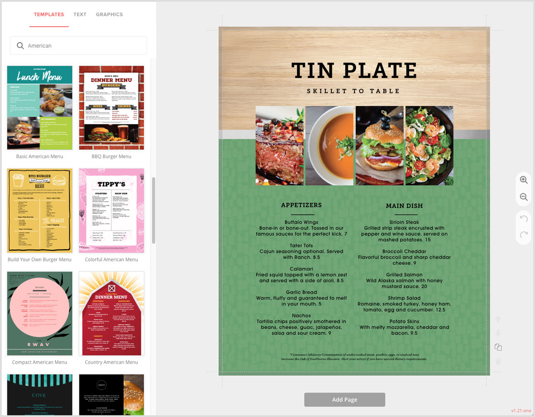 Create American Menus Create American Menus