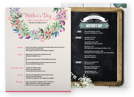 Design Mother's Day Menus