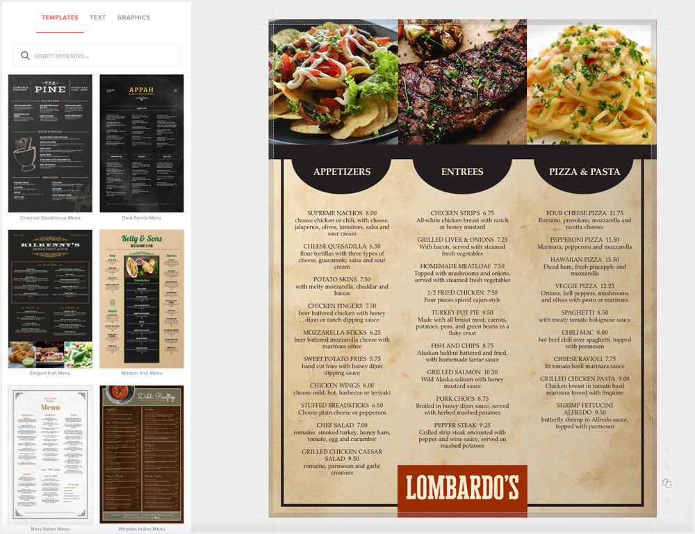 Restaurant Menu Design Cover