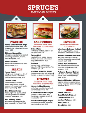 food menu templates
