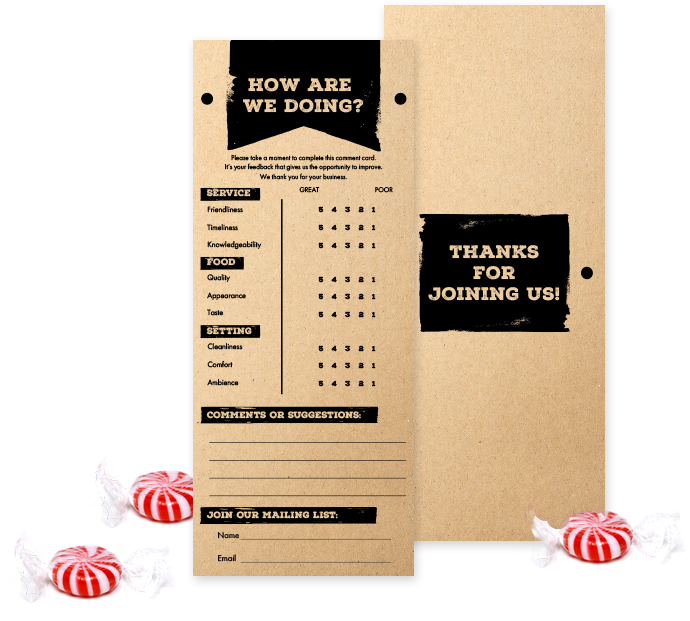 Comment Card Printing For Restaurants MustHaveMenus