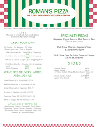 Romans pizza denton denton, texas menu, prices, restaurant ...