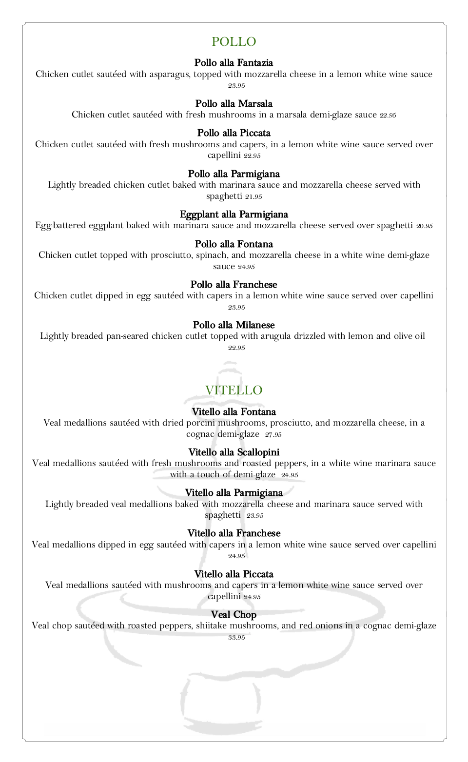 La Fontana Coast Menu With Prices Pdf