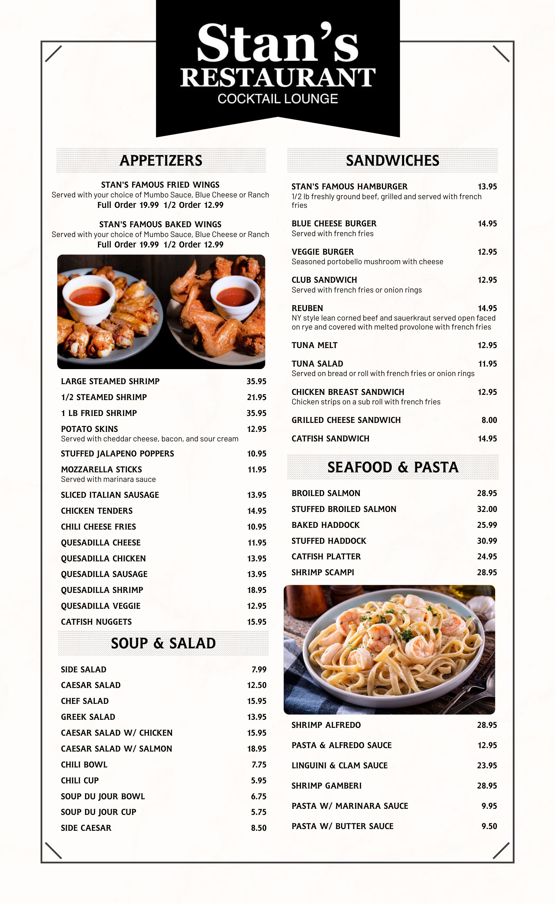 Stans Food Menu 61821